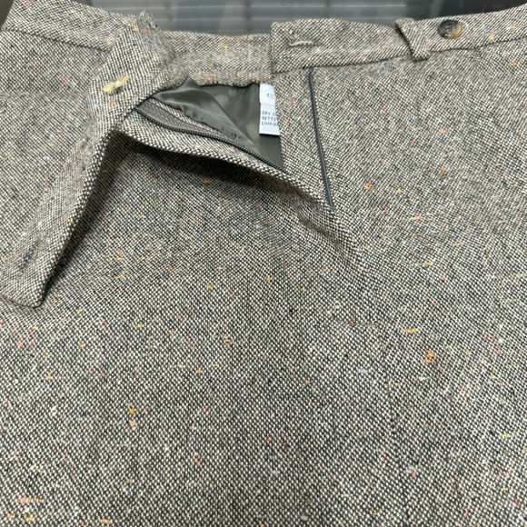 Vintage Evan Picone Wool Blend Green Brown Woven Tweed Midi Pencil Skirts, 12 - Picture 9 of 13